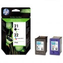 HP oryginalny ink / tusz SD367AE, HP 21 + HP 22, black/color, 190/165s, 2szt, HP 2-Pack, C9351AE + C9352AE