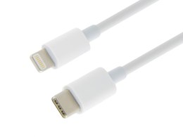 Kabel USB USB C M- Lightning, 1m, biały, Avacom