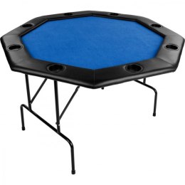 Stół do pokera 122x122x76cm, składany, niebieski