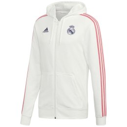 Bluza męska adidas Real Madrid 3 Stripes Fullzip Hoody biało-czerwona GH9995