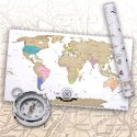 Ścieralna mapa świata - złota