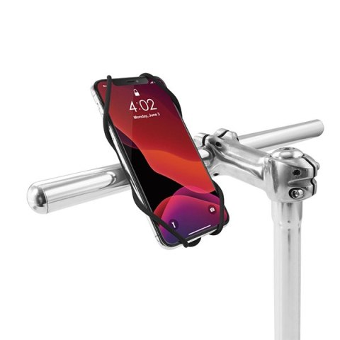 Uchwyt telefonu komórkowego Bone Bike Tie 3, na rower, regulowany rozmiar, czarny, 4.7-7.2", silikon, mocowany do kierownicy, cz