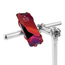 Uchwyt telefonu komórkowego Bone Bike Tie 3, na rower, regulowany rozmiar, czerwony, 4.7-7.2
