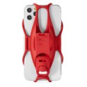 Uchwyt telefonu komórkowego Bone Bike Tie 3, na rower, regulowany rozmiar, czerwony, 4.7-7.2", silikon, mocowany do kierownicy, 