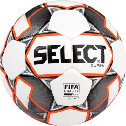 Piłka nożna Select Super 5 FIFA 2019 biało-szaro-pomarańczowa 15005