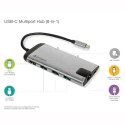 USB (3.1) hub 6-port, 49142, szara, délka kabelu 15cm, Verbatim, 1x USB C, USB A, HDMI