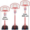 Kosz do koszykówki z kółkami, regulowany 113 - 236 cm