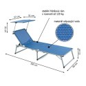 Składane krzesło ogrodowe z baldachimem XXL - niebieskie