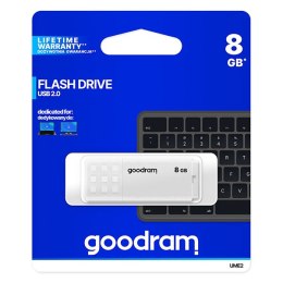 Goodram USB flash disk, USB 2.0, 8GB, UME2, biały, UME2-0080W0R11, USB A, z osłoną