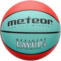 Piłka do kosza Meteor Layup 4 czerwono-zielona 07047