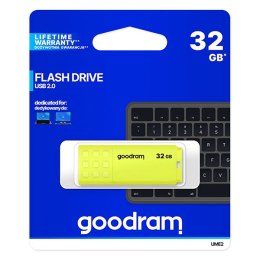 Goodram USB flash disk, USB 2.0, 32GB, UME2, żółty, UME2-0320Y0R11, USB A, z osłoną
