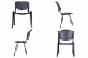 Komplet krzeseł do układania w stosy - 4 szt., Czarne