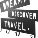 Wieszak ścienny z czterema haczykami Dream, Discover, Travel