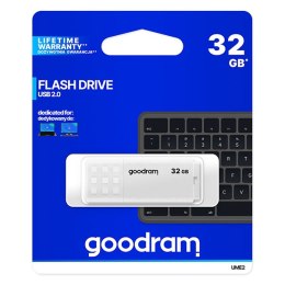 Goodram USB flash disk, USB 2.0, 32GB, UME2, biały, UME2-0320W0R11, USB A, z osłoną