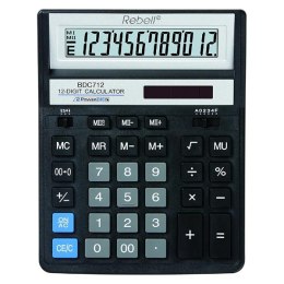 Rebell Kalkulator RE-BDC712BK BX, czarna, biurkowy, 12 miejsc
