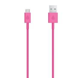 Kabel USB (2.0), USB A M- USB micro M, 1m, różowy