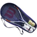 Rakieta do tenisa ziemnego Wilson Roland Garros Elite 25 Kit 25 z pokrowcem biało-granatowo-pomarańczowa WR039010F