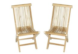 Składane krzesła DIVERO z drewna tekowego 2 szt.
