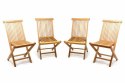 Zestaw 4 sztuk - krzesło ogrodowe DIVERO - drewno tekowe
