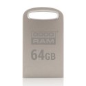 Goodram USB flash disk, USB 3.0 (3.2 Gen 1), 64GB, UPO3, srebrny, UPO3-0640S0R11, USB A, z oczkiem na brelok