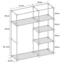 SZAFA TEKSTYLNA GARDEROBA 90x45x170CM JASNO-SZARA 8804