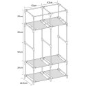 SZAFA TEKSTYLNA GARDEROBA 90x45x170CM JASNO-SZARA 8828