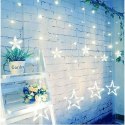Dekoracja świąteczna - świecące gwiazdki, 150LED, zimna biel