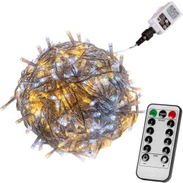Świąteczny łańcuch - 200 diod LED, biała ciepła i zimna