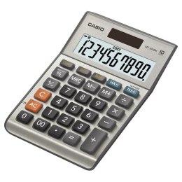 Casio Kalkulator MS 100 B MS, srebrna, stołowy, funkcja konwersji walut, %, VAT