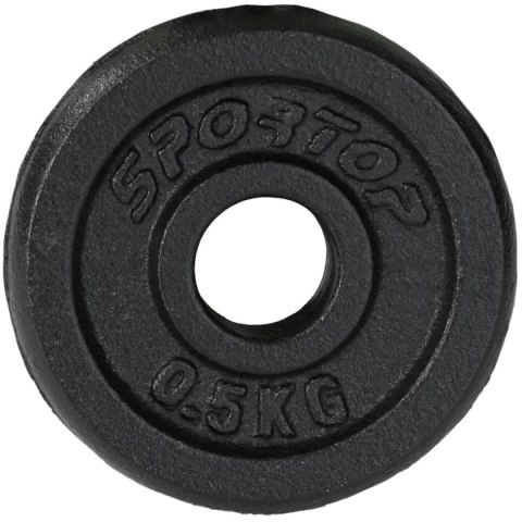 Obciążenie żeliwne czarne 0,5 kg Sportop fi26,5