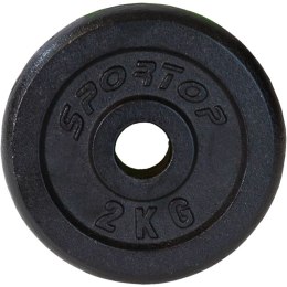 Obciążenie żeliwne czarne 2 kg sportop fi26,5