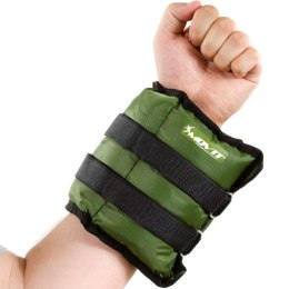 Obciążniki MOVIT na ręce i nogi do ćwiczeń 2 x 2,5 kg zielone