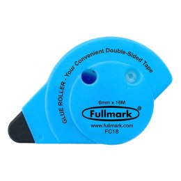 Klej w taśmie permanentny, fluorescencyjny niebieski, 6mm x 18m, Fullmark