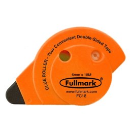 Klej w taśmie permanentny, fluorescencyjny pomarańczowy, 6mm x 18m, Fullmark