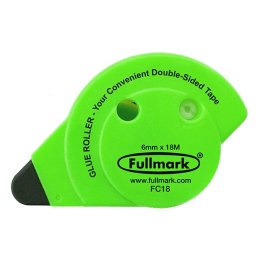 Klej w taśmie permanentny, fluorescencyjny zielony, 6mm x 18m, Fullmark