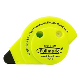 Klej w taśmie permanentny, fluorescencyjny żółty, 6mm x 18m, Fullmark
