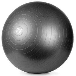 Piłka gimnastyczna Meteor z pompką 75 cm czarna 31134