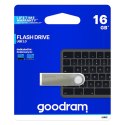Goodram USB flash disk, USB 2.0, 16GB, UUN2, srebrny, UUN2-0160S0R11, USB A, z oczkiem na brelok