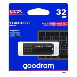 Goodram USB flash disk, USB 3.0 (3.2 Gen 1), 32GB, UME3, czarny, UME3-0320K0R11, USB A, z osłoną
