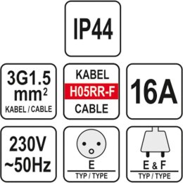 Przedłużacz elektryczny z gumową izolacją 16A - 30 m