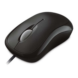 Microsoft Mysz Basic Optical Mouse, 800DPI, optyczna, 3kl., 1 scroll, przewodowa USB, czarna, klasyczna