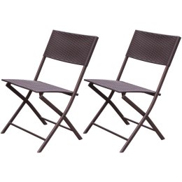 Zestaw mebli balkonowych stolik + 2 krzesła brazowy