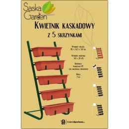 KWIETNIK OGRODOWY KASKADOWY Z 5 DONICAMI BIAŁY ANTRACYT