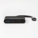 USB (3.1) Adapter, USB C (3.1) M-HDMI F + USB A (3.0) F + USB C (3.1) F, 0, czarny, All New, box, 4K2K@30Hz, USB PD