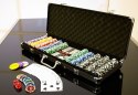 Zestaw do pokera Ocean Black Edition 500 szt żetonów