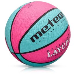 Piłka do kosza Meteor LayUp 4 różowo-niebieska 07078