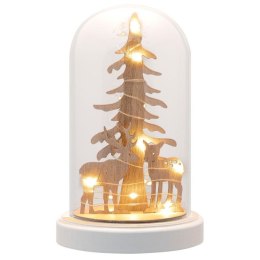 Świąteczna dekoracja kopuły świecącej - jeleń, 10 diod LED,
