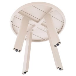 Okrągły aluminiowy stolik, beżowy