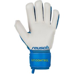 Rękawice bramkarskie Reusch Fit Control SG Finger Support Junior żółto-niebieskie 3972810 888