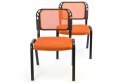 Zestaw 2 krzeseł kongresowych do ustawiania w stosy - pomara
